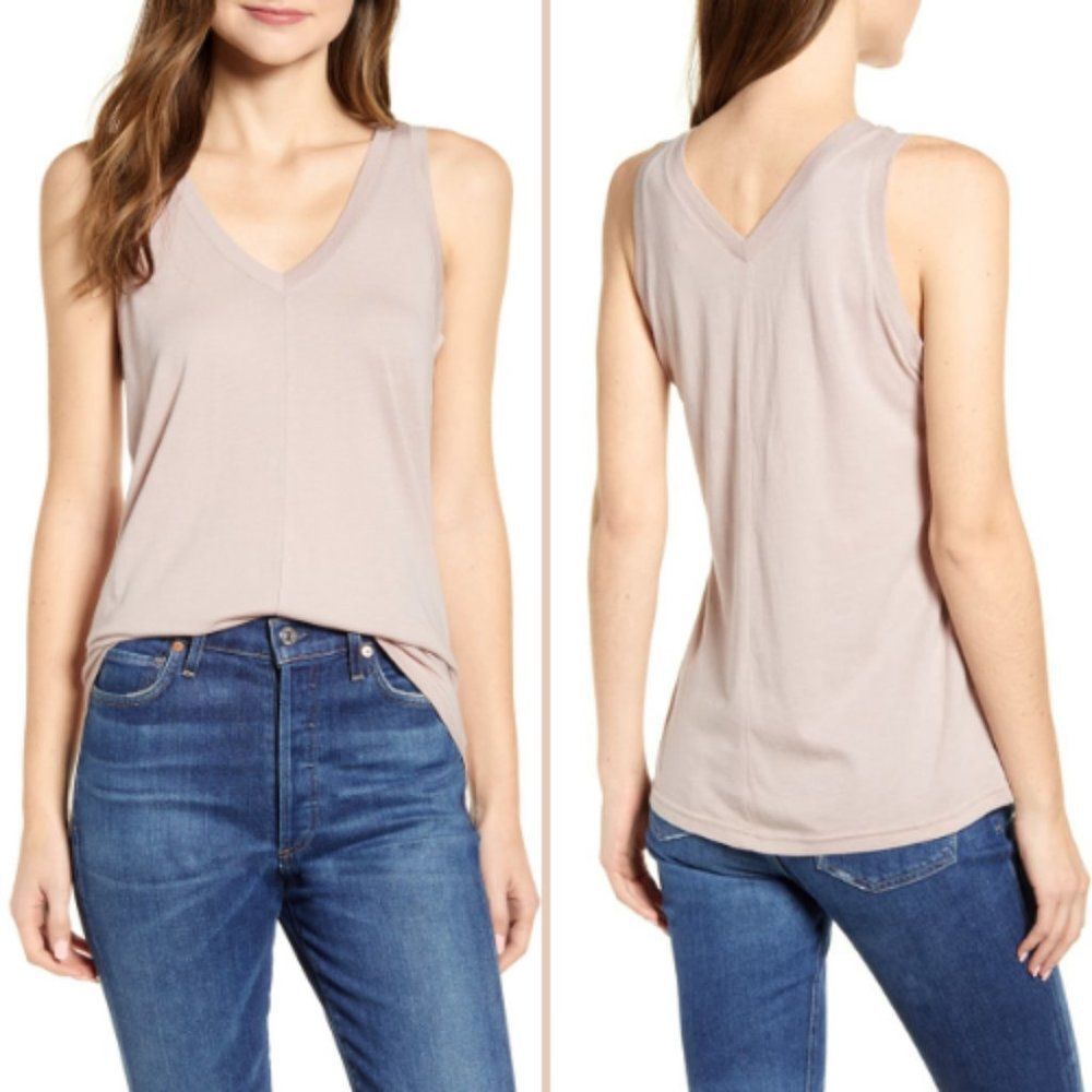 NWT Caslon Double V Knit Tank Top | XL